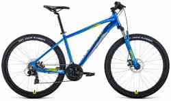 Велосипед FORWARD APACHE 27,5 2.0 disc (рост 21ск.) 2020-2021, синий/зеленый