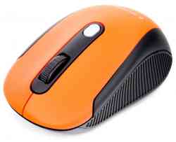 GEMBIRD MUSW-420-3, 2.4ГГц, оранжевый,soft touch, 4кн, 1600DPI Бес мышь