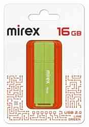 MIREX Flash drive USB2.0 16Gb Line, 13600-FMULGN16, Green, RTL