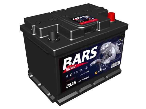 BARS silver 55 Ач обратная полярность Автомобильный аккумулятор