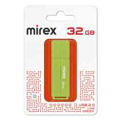 MIREX Flash drive USB2.0 32Gb Line, 13600-FMULGN32, Green, RTL