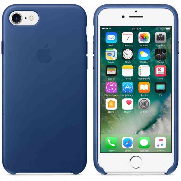Кожаный чехол Apple Case Midnight Blue для iPhone 7