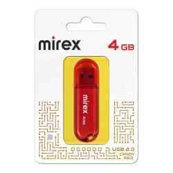 MIREX Flash drive USB2.0 4Gb Candy, 13600-FMUCAR04, Red, RTL