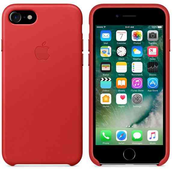 Кожаный чехол Apple Case Red для iPhone 7