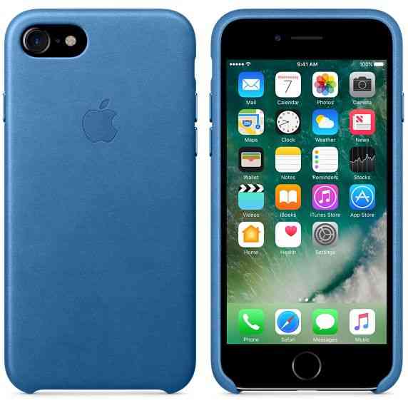 Кожаный чехол Apple Case Sea Blue для iPhone 7