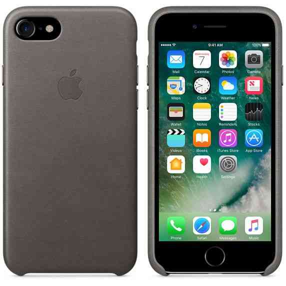 Кожаный чехол Apple Case Storm Gray для iPhone 7