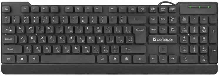 DEFENDER Element HB-190 USB RU,черный,полноразмерная клавиатура