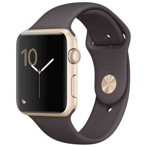 Apple Watch Series 2 42mm Gold Aluminum with Cocoa Sport Band