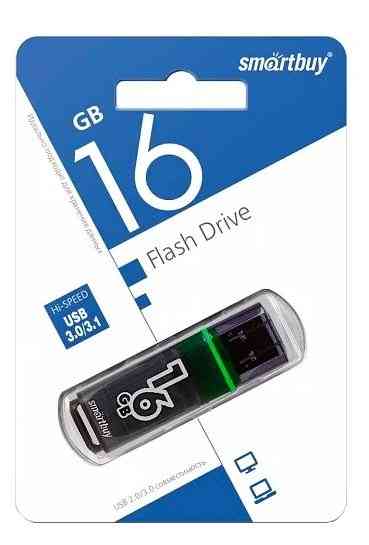 SMARTBUY Flash drive USB3.0 16Gb Glossy, Dark grey, R75Mb/s, W10Mb/s, RTL