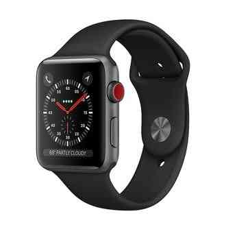 Apple Watch Series 3 GPS+Cellular 38mm Space Gray Aluminum Case with Black Sport Band