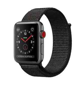 Apple Watch Series 3 GPS+Cellular 42mm Space Gray Aluminum Case with Black Sport Loop