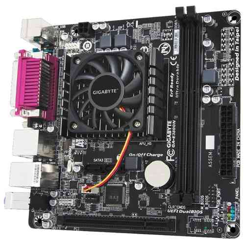 GIGABYTE GA-E3800N E2-3800, PCI, 2*DDR3, SATA3, HDMI/VGA/COM/LPT, USB3.0, mini-ITX RTL