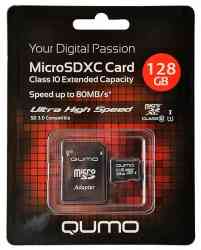 QUMO MicroSDXC 128Gb Class10 UHS-I + Адаптер RTL