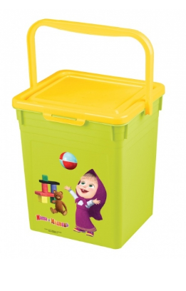 Ящик для игрушек 235*205*252 с аппликацией на крышке "Маша и Медведь" 4313002 (14/1)