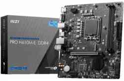 MSI S-1700 PRO H610M-E DDR4 1xPCI-Ex1, 1xPCI-Ex16, 2xDDR4, 1xM.2, VGA/HDMI, mATX, RTL