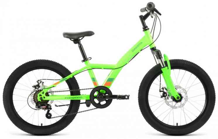 FORWARD DAKOTA 20 2.0 D (20" 6 ск. рост. 10.5") 2022, ярко-зелёный/ярко-оранж,RBK22FW20585 Велосипед