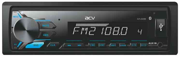 Автомагнитола ACV AVS-812BB 1din/голубая/Bluetooth/USB/AUX/SD/FM/4*50