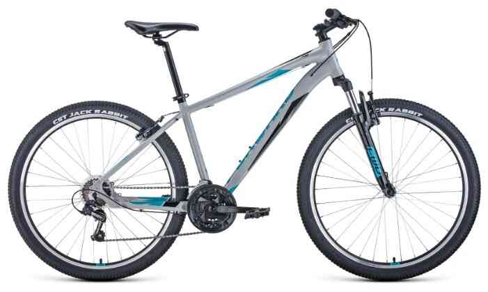 Велосипед FORWARD APACHE 27,5 1.0 (рост 19" 21ск.) 2020-2021, серый/бирюзовый