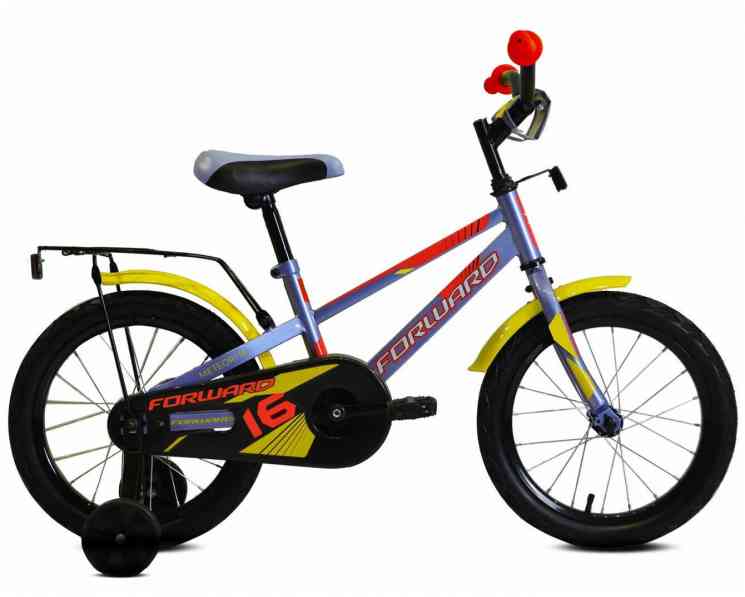 Велосипед FORWARD METEOR 16 (1 ск.) 2020-2021, черный/красный