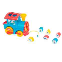 Логический паровоз Смурфики с 6ю кубиками №1 64356 (12/1)