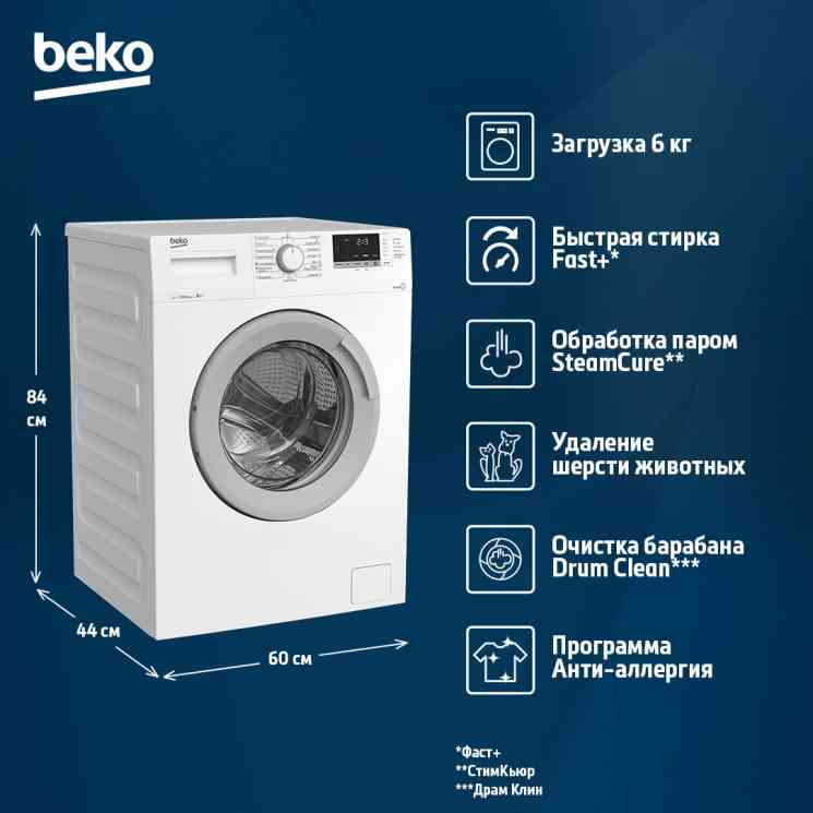 BEKO WSDN 63512 ZSW стиральная машина
