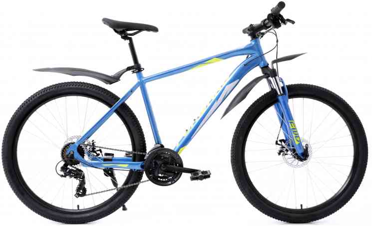 Велосипед FORWARD APACHE 27,5 2.0 disc (рост 19" 21ск.) 2020-2021, синий/зеленый