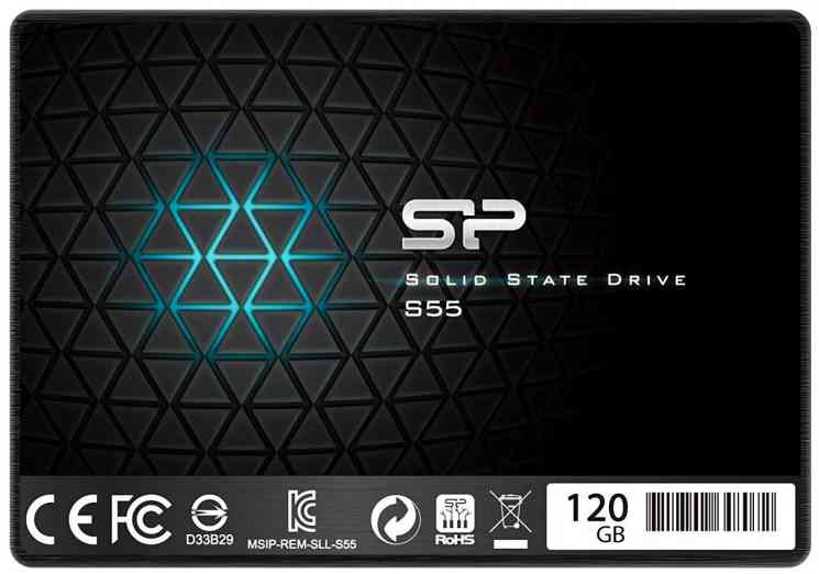 SILICON POWER SSD 2.5" Slim S55, 120Gb, TLC, SP120GBSS3S55S25, R550Mb/s, W420Mb/s, RTL