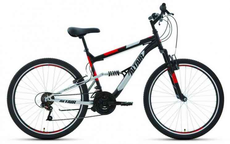 ALTAIR MTB FS 26 1.0 (рост 18' 18ск.) 2020-2021, черный/красный Велосипед