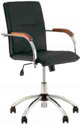 NOWY STYL "Samba GTP", деревянные накладки, хром, кожзам черный кресло