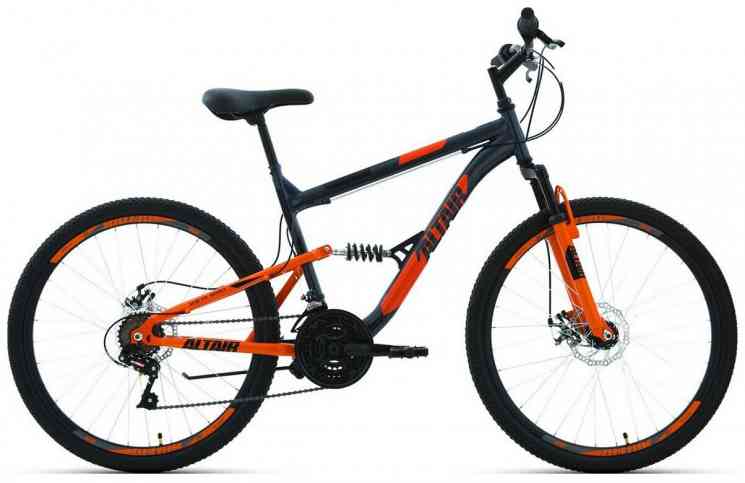 ALTAIR MTB FS 26 2.0 disc (рост 18' 18ск.) 2020-2021, темно-серый/оранжевый Велосипед
