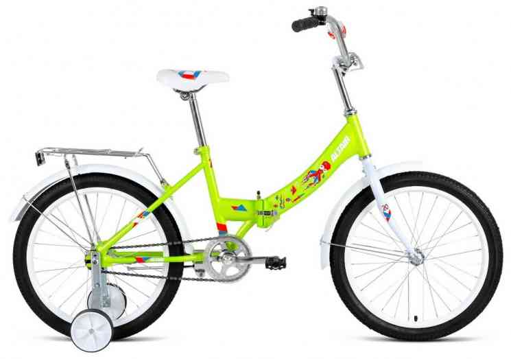 Велосипед ALTAIR CITY KIDS 20 Compact (20" 1 ск. рост 13" скл.) 2020-2021, ярко-зеленый