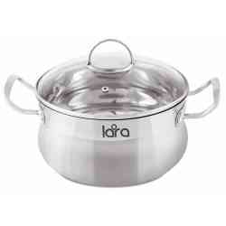 LARA LR02-493 Кастрюля (нерж) серия HARMONY 22x11см 4.2л, капсулированное индукционное дно, крышка