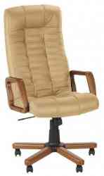 NOWY STYL из натуральной кожи "ATLANT extra", дерево, бежевое кресло