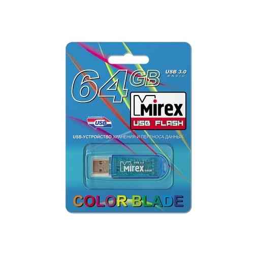 MIREX Flash drive USB3.0 64Gb Elf, Blue, R140Mb/s, W22Mb/s RTL