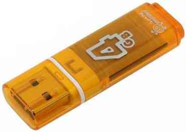 SMARTBUY 4Gb Glossy series Orange USB 2.0 RTL USB Flash drive