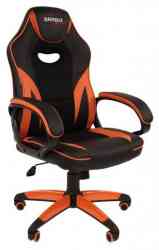 BRABIX компьютерное BRABIX "Accent GM-161", TW/экокожа, черное/оранжевое, 532577, 7083505 кресло