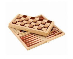 Игра Два в одном Шашки+Нарды деревянные И658