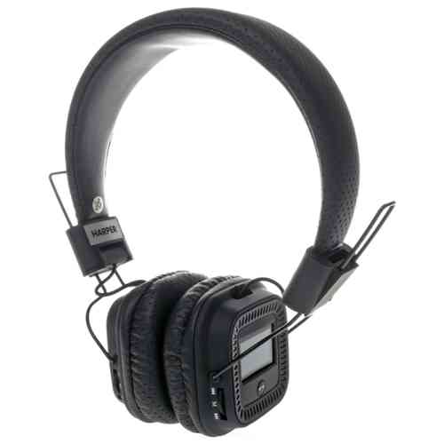 Bluetooth HARPER HB-411 black (FM/MP3, MicroSD, складные ) гарнитура