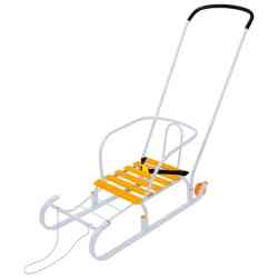 Санки-салазки с колесом серебро ССК (10/1)