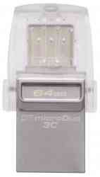 KINGSTON Flash drive USB3.1 OTG 64Gb DTDUO3C, Type A/Type C, R100Mb/s, W15Mb/s RTL