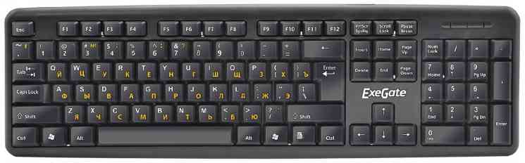 EXEGATE LY-331L, <USB, шнур 2м, черная, 104кл, Enter большой>, Color box клавиатура