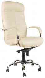 NOWY STYL  "Orion steel chrome", хром, бежевое кресло из натуральной кожи
