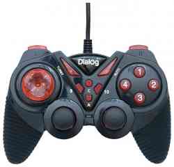 DIALOG GP-A13 Dialog Action - вибрация, 12 кнопок, USB, черно-красный геймпад