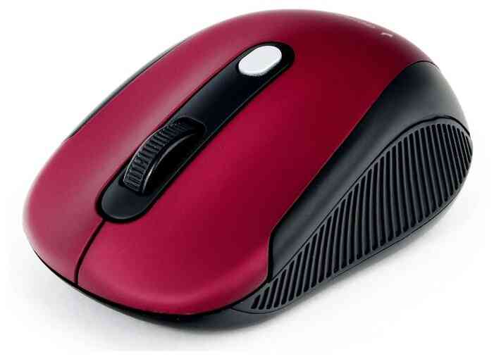 GEMBIRD MUSW-420-1, 2.4ГГц, красный,soft touch, 4кн, 1600DPI Бес мышь