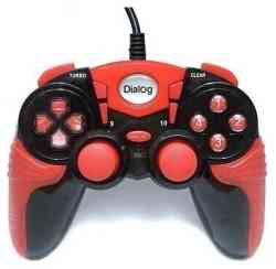 DIALOG GP-A15 Dialog Action - вибрация, 12 кнопок, USB, черно-красный геймпад
