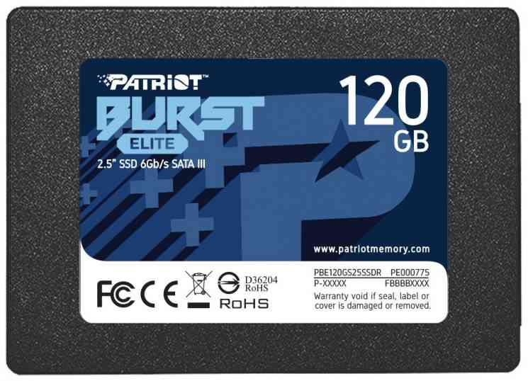 SSD 2.5" PATRIOT Burst Elite, 120Gb, TLC, PBE120GS25SSDR, R450Mb/s, W320Mb/s, 50TBW, RTL