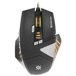 DEFENDER Проводная мышь Warhead GM-1760 оптика,8 кнопок,1000-2500 dpi игровая
