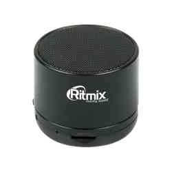 Колонка Bluetooth RITMIX SP-130B black, Bluetooth 2.0, встроенное FM радио, МР3-плеер(с micro SD/USB