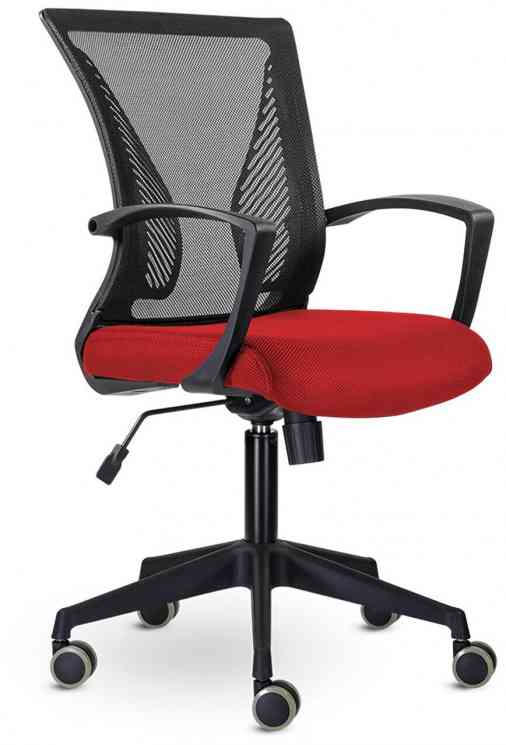 BRABIX "Wings MG-309", пластик черный, сетка, черное/красное, 532014 кресло