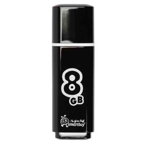 SMARTBUY 8Gb Glossy series Black USB 2.0 RTL USB Flash drive